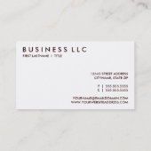 chocolade. visitekaartje (Achterkant)