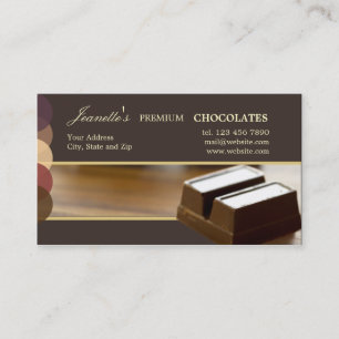 Chocolade - visitekaartjes voor levensmiddelen