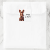 Chocolade vlinderdas Paashaas Snoepgoed Vierkante Sticker (Tas)