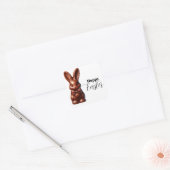 Chocolade vlinderdas Paashaas Snoepgoed Vierkante Sticker (Envelop)
