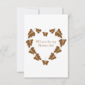 Chocolade Vlinders Ontwerp Bloemenmeisje Verzoek Kaart (Voorkant)