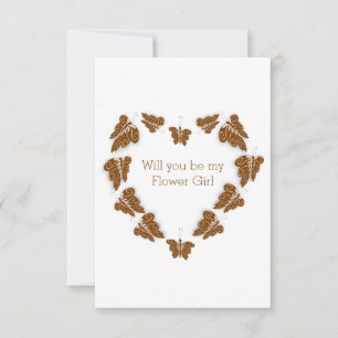 Chocolade Vlinders Ontwerp Bloemenmeisje Verzoek Kaart
