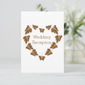 Chocolade Vlinders Ontwerp Trouwreceptie Informatiekaartje (Staand voorkant)