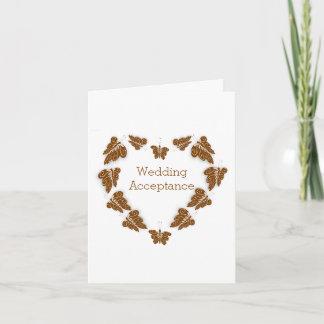 Chocolade Vlinders Ontwerp Wedding Acceptatie Bedankkaart
