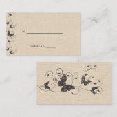 Chocolade vlinders op Ecru trouwplaats kaarten Plaatskaartje (Voorkant / Achterkant)