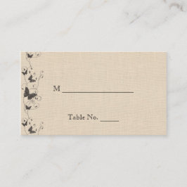 Chocolade vlinders op Ecru trouwplaats kaarten Plaatskaartje