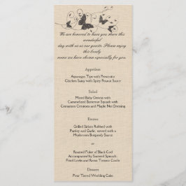 Chocolade Vlinders op Ecru Wedding Menu