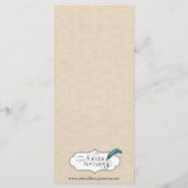 Chocolade Vlinders op Ecru Wedding Menu (Achterkant)