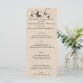 Chocolade Vlinders op Ecru Wedding Menu (Staand voorkant)