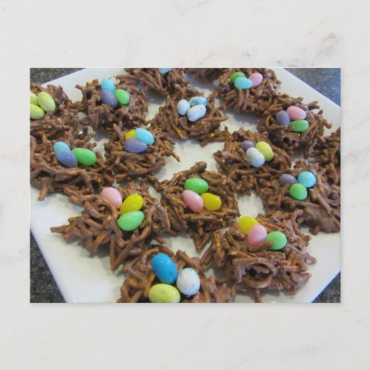 Chocolade Vogelnest Koekjes Briefkaart (Voorkant)