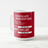 Chocolade Voorschrift Humor Rood Wit Modern Fun Koffiemok (Voorkant links)