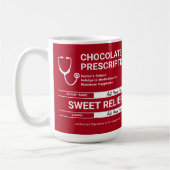 Chocolade Voorschrift Humor Rood Wit Modern Fun Koffiemok (Links)