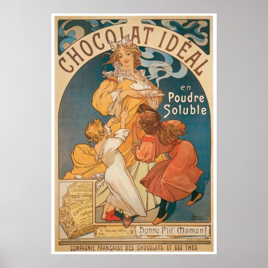 Chocolade ~  warme chocolade Drink ad Poster (Voorkant)