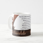 Chocolade, warme chocolade, mok met warme chocolad (Voorkant links)