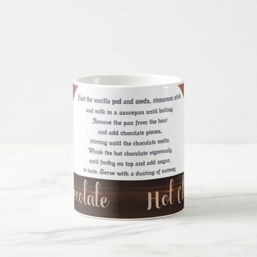 Chocolade, warme chocolade, mok met warme chocolad (Center)
