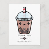 Chocolade Waterverf Bloem Bruiloft Dank Je Post Briefkaart (Voorkant)