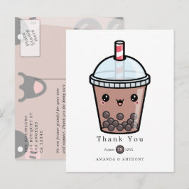 Chocolade Waterverf Bloem Bruiloft Dankjewel Post Briefkaart