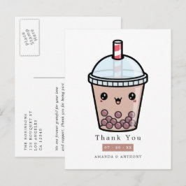 Chocolade Waterverf Bloemachtige Trouw Dankjewel Briefkaart