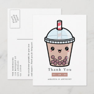 Chocolade Waterverf Bloemachtige Trouw Dankjewel Briefkaart
