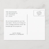 Chocolade Waterverf Bloemige Trouw Dankjewel Briefkaart (Achterkant)