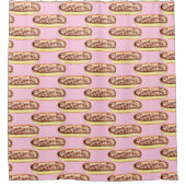 Chocolade Waterverf Eclairs Donuts Douchegordijn (Voorkant)