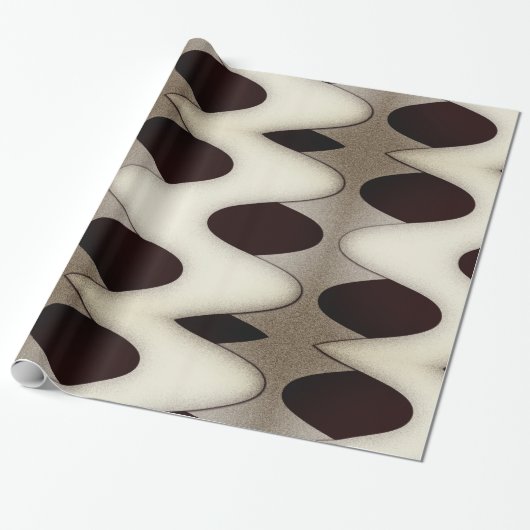 Chocolade Waves Elegant modern design Cadeaupapier (Uitgerold)