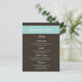 Chocolade Wedding Menu Kaarten (Staand voorkant)