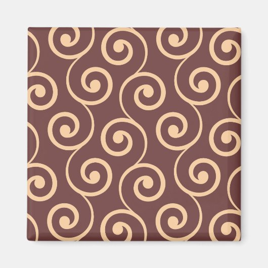 chocolade wervelkolom in gouden perzik magneet (Voorkant)