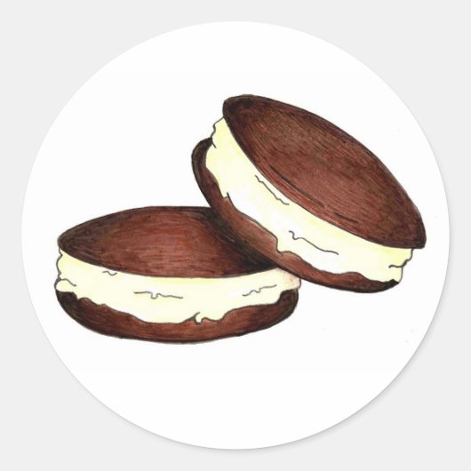 Chocolade Whoopie Pie PA Dutch Dessert Foodie Ronde Sticker (Voorkant)