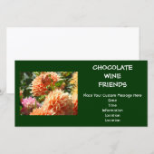 Chocolade Wijn Vrienden Evenement Uitnodigingen aa (Voorkant / Achterkant)
