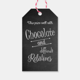 Chocolade & Wijnfles Wijnproeverij Diner Party Cadeaulabel