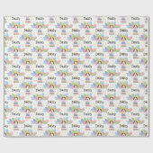 Chocolade Witte Labradoodle Hond Verjaardag Cadeaupapier (Vlak)