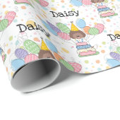 Chocolade Witte Labradoodle Hond Verjaardag Cadeaupapier (Rol Hoek)