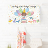 Chocolade Witte Labradoodle Hond Verjaardagsfeestj Spandoek (Insitu)