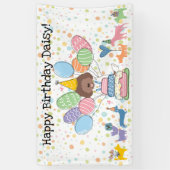 Chocolade Witte Labradoodle Hond Verjaardagsfeestj Spandoek (Verticaal)