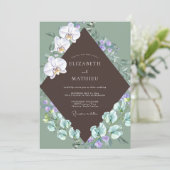 Chocolade Witte Orchidee Huwelijk Kaart (Staand voorkant)