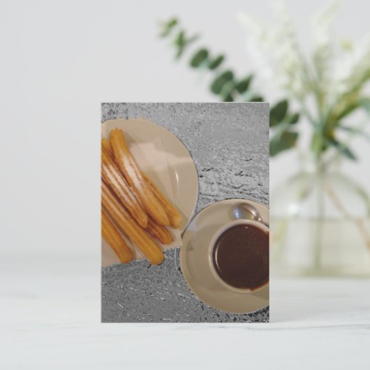 Chocolade y Churros Briefkaart (Staand voorkant)