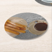 Chocolade y Churros Ronde Kartonnen Onderzetter (Gebogen)