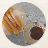Chocolade y Churros Ronde Kartonnen Onderzetter (Voorkant)