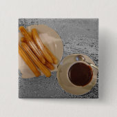 Chocolade y Churros Vierkante Button 5,1 Cm (Voorkant)