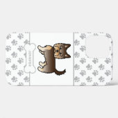 Chocolade Yorkie Met Pootjes, Hondenbot & Naam Case-Mate iPhone Case (Achterkant (horizontaal))