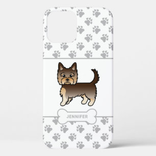Chocolade Yorkie met poten, honden en naam Case-Mate iPhone Case