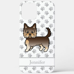 Chocolade Yorkshire Terrier Cartoon Hond & Naam Case-Mate iPhone Case