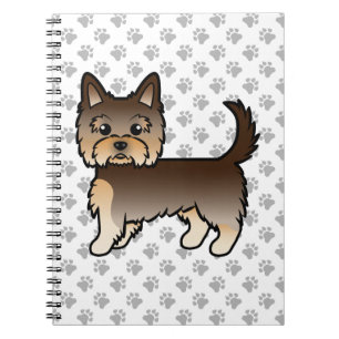 Chocolade Yorkshire Terrier Cartoon Hond & Pootjes Notitieboek