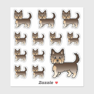 Chocolade Yorkshire Terrier Cartoon Honden Sticker