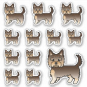 Chocolade Yorkshire Terrier Cartoon Honden Sticker (Voorkant)