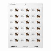 Chocolade Yorkshire Terrier Hond & Aangepaste Teks Etiket (Full Sheet)