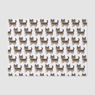 Chocolade Yorkshire Terrier Mooie Hond Patroon Tissuepapier