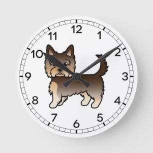 Chocolade Yorkshire Terrier Yorkie Cartoon Hond Ronde Klok