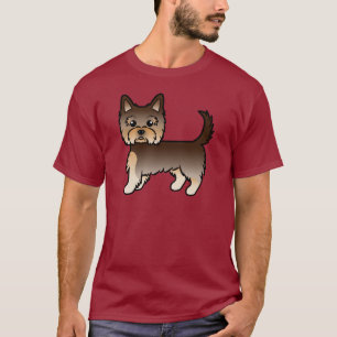 Chocolade Yorkshire Terrier Yorkie Cartoon Hond T-shirt